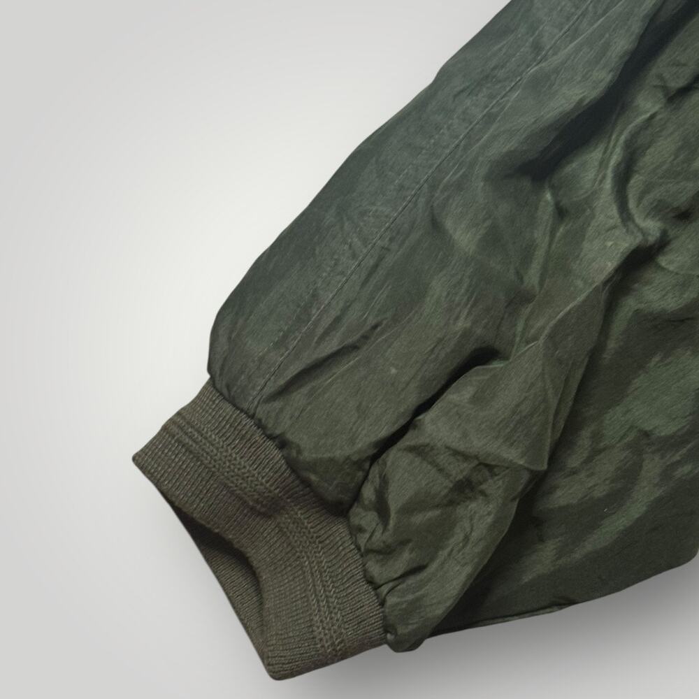 Vintage MONDO by Genea Uomo 100% Silk Bomber Jacket Olive Green XL - Picture 5 of 11